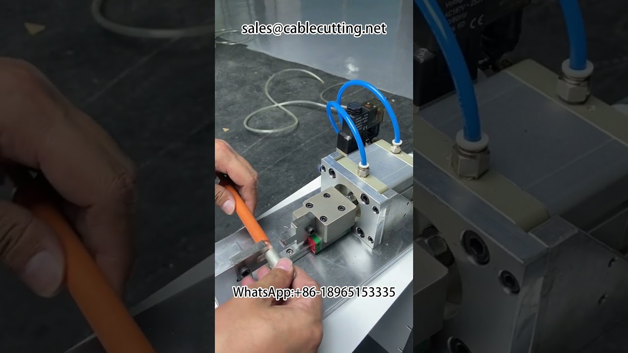 เครื่องปั๊มหัวสายไฟแรงสูงสำหรับชุดสายไฟ | เครื่องจักรโรงงาน #machine #cablewirestrippingmachine #factory