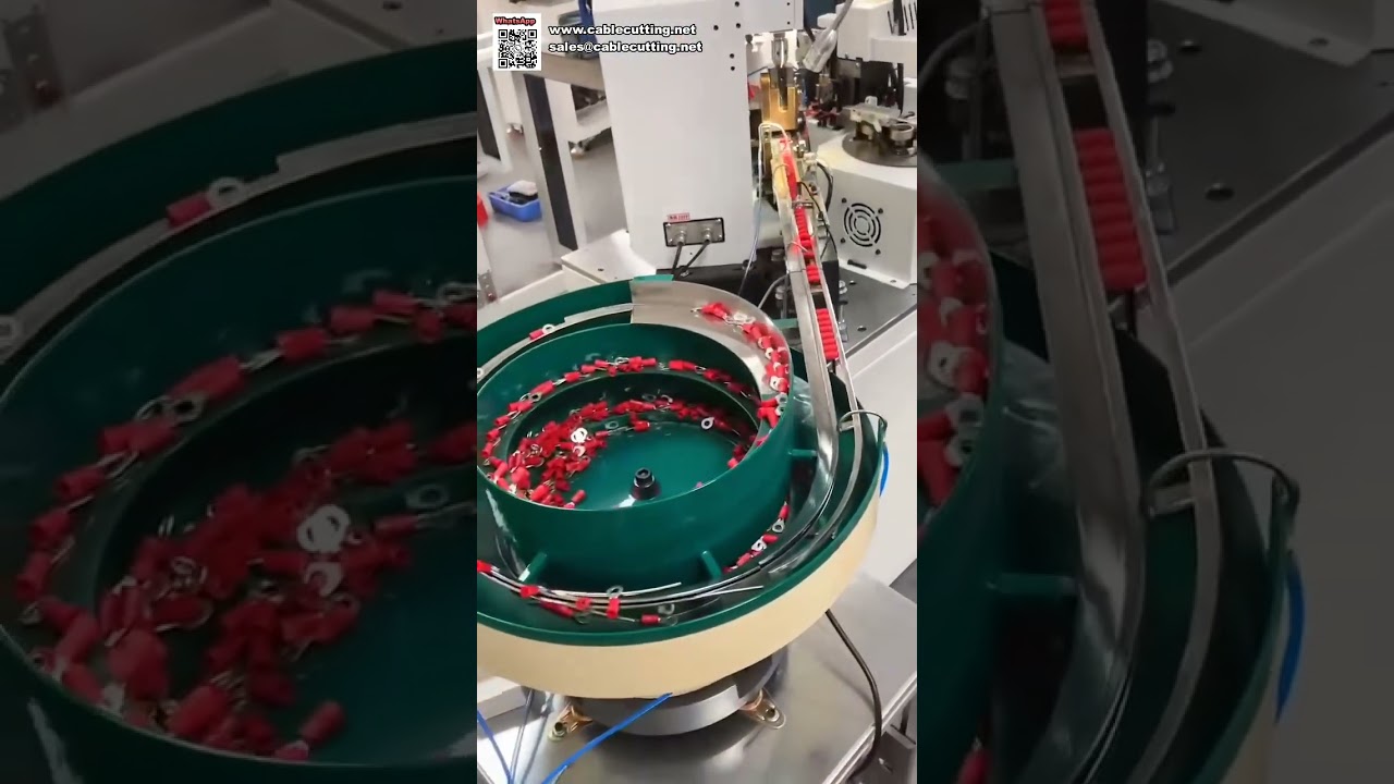 เครื่องจีบขั้วต่อสายไฟแบบหลวม O U Type พร้อมระบบ Vibratory Bowl Feeder ความเร็วสูง